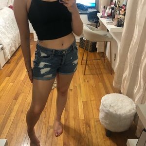 Jean mom shorts